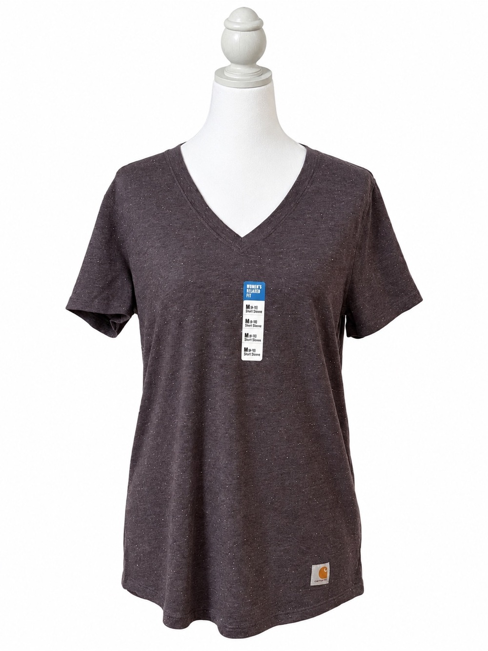 Carhartt M Blackberry Heather Nep Relaxed Fit V Neck Tee NWT